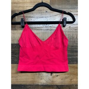 Intimately Free People Red Seamless V-Neck Cropped Cami Tank Top M/L OB402742